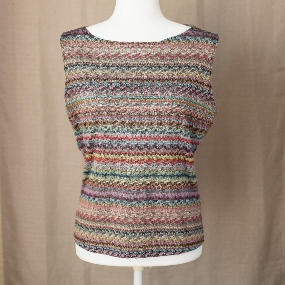 90s Woven Earthy Rainbow Sleeveless Top by Jaipur